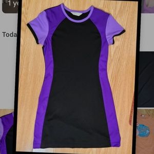Vintage 1997 EXPRESS Tricot Black Purple Colorbloc